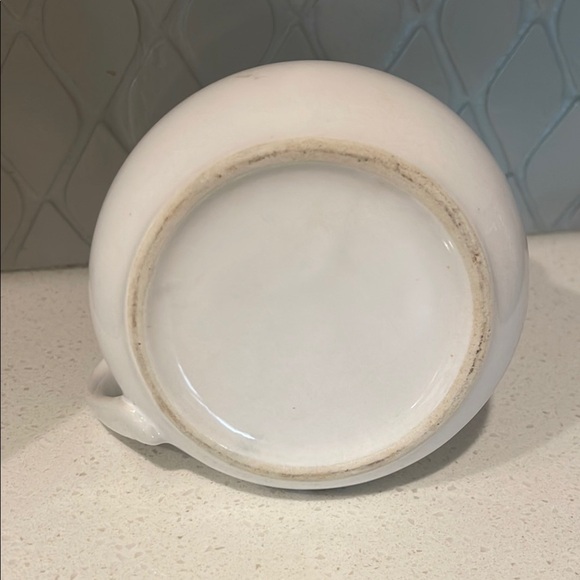 White and Orange Ceramic Soup Mug for Dining - Picture 3 of 3